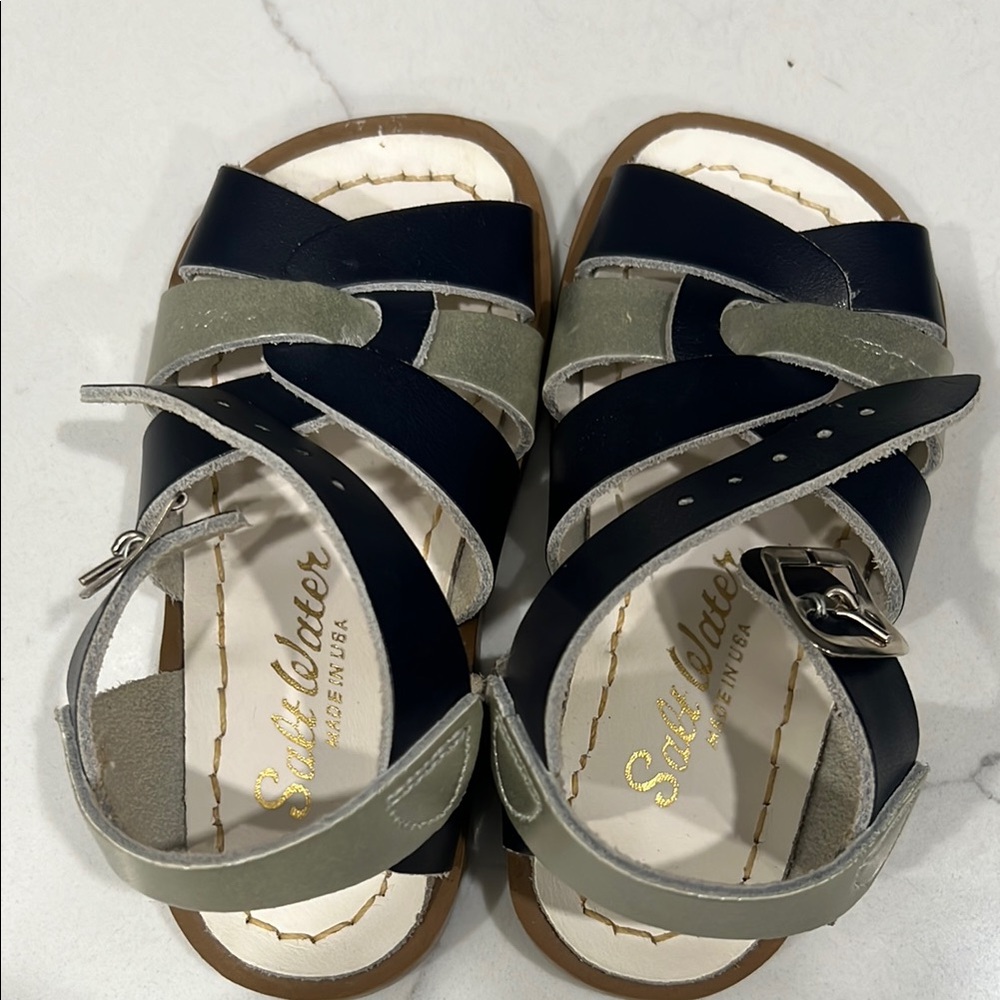 Salt Water Kids Sandals - Navy and Olive